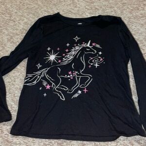 4/$12 Girls l/s tee - unicorn size L